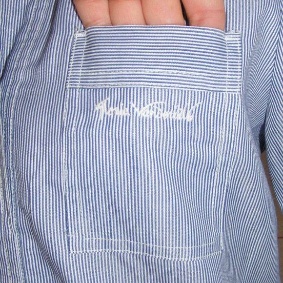 GLORIA VANDERBILT Dress, Vintage 8, Hickory stripe, Pockets, Short sleeves - Picture 5 of 12